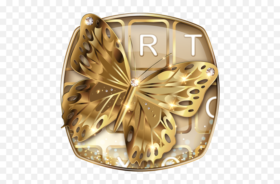 Gold Butterfly Emoji Keyboard 10 Apk Download - Comcailin Pieridae,Butterfly Emoticons