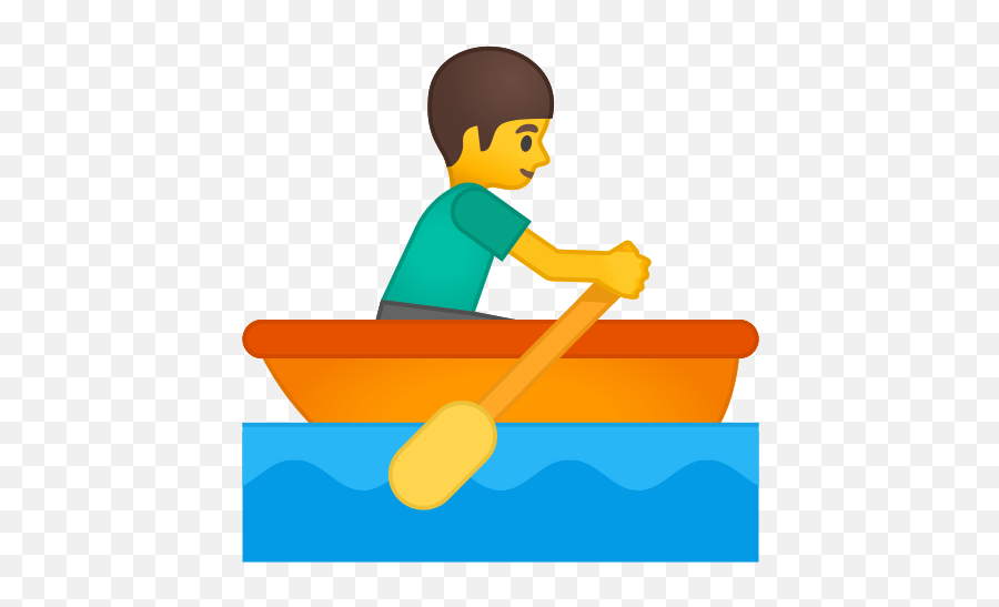 Man Rowing Boat Emoji Meaning With - Rowing A Boat Clipart,Canoe Emoji