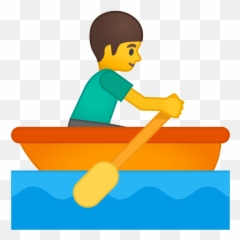 Man Rowing Boat Emoji Meaning With - Rowing A Boat Clipart,Canoe Emoji