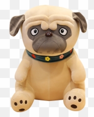 Plush Soft Fat Sharpei Plush Toys Stuffed Cartoon Animal Doll Lying Dog Toys Appease Doll For Kids Baby Birthday Gifts - Pug Plush Toy Emoji,Emotions Plush Bunny
