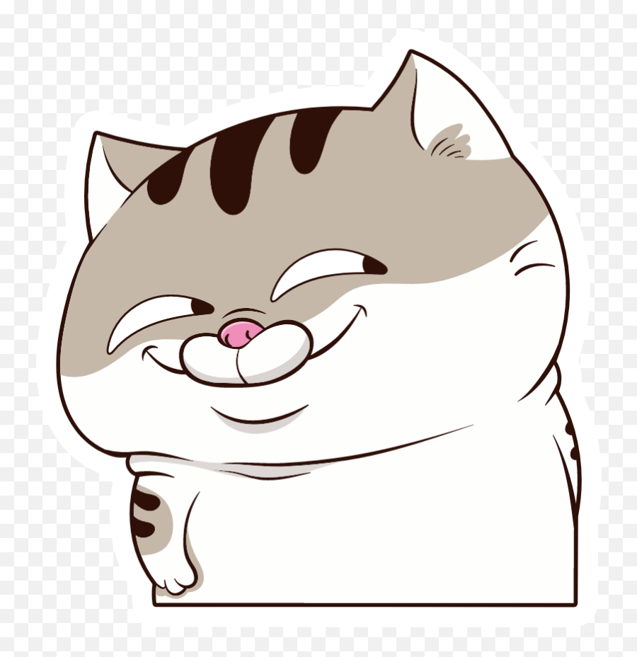 Pin - Fat Cat Sticker Emoji,Cats Emotion Pictures