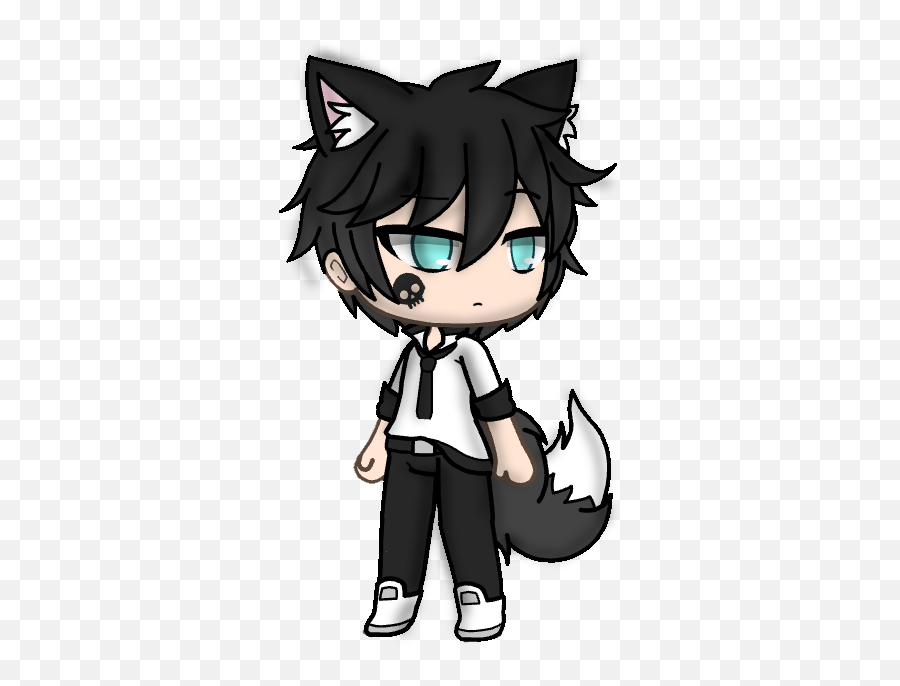 Cute Anime Character - Chica De Pelo Negro Gacha Life Emoji,Boy Emoji Outfit