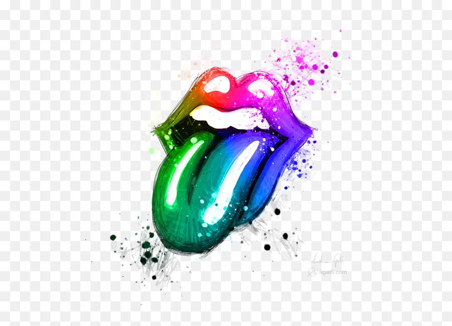 Rolling Stones Lips Rainbow 2 Fleece Blanket - Blue Rolling Stones Lips Emoji,Rolling Stones Smiley Face Emoticon
