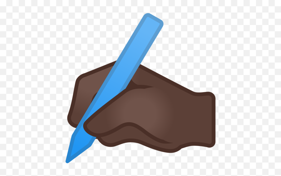 Dark Skin Tone Emoji - Mano Escribiendo Emoji,Write Emoji