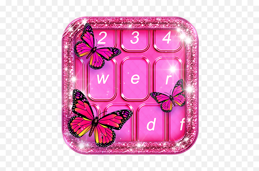 Pink Butterfly Keyboard Theme 1 - Girly Emoji,Emotion Butterflies