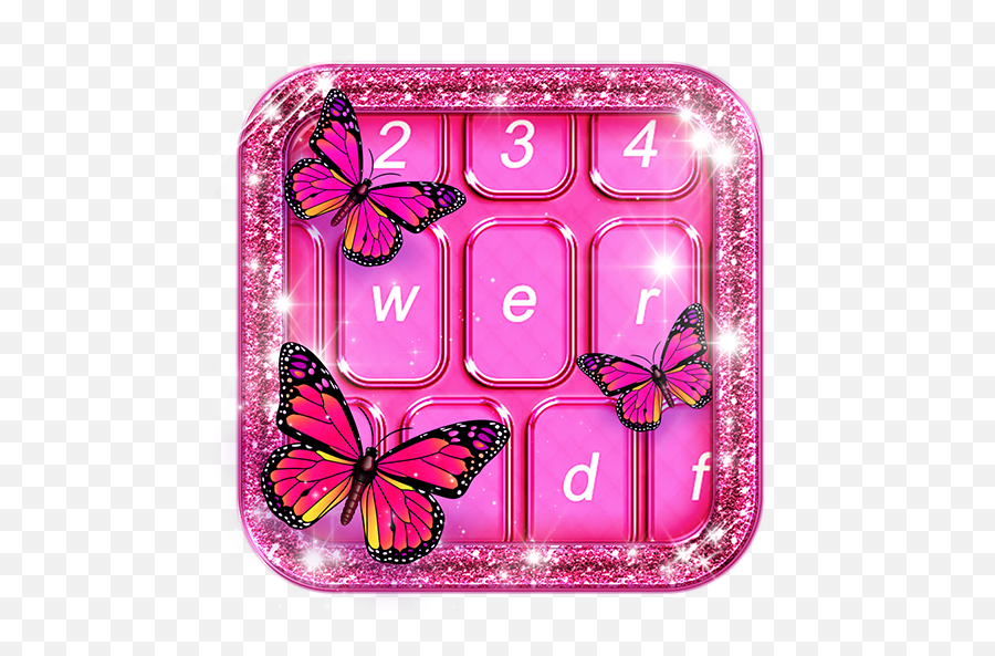 Pink Butterfly Keyboard Theme 1 Girly Emojiemotion Butterflies Free Emoji Png Images 2878