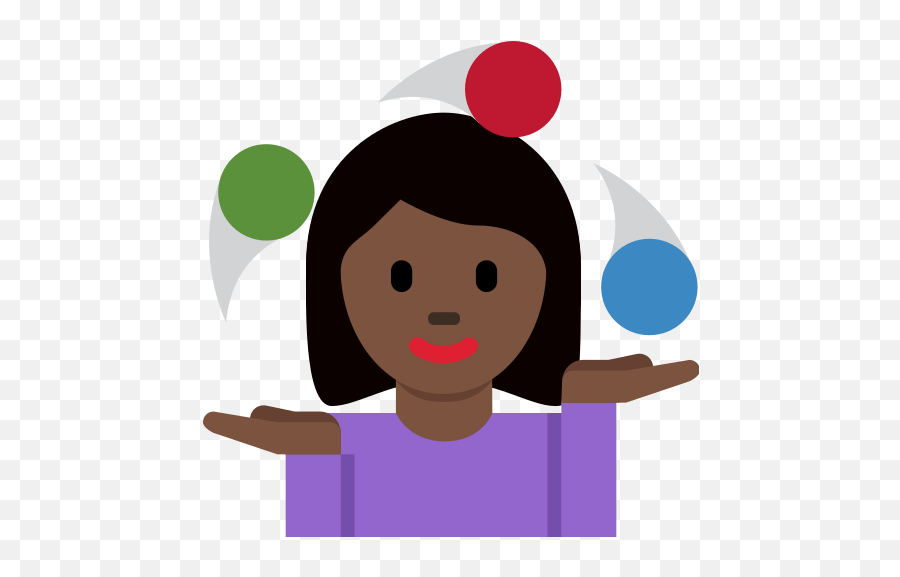 Woman Juggling Emoji With Dark - Emoji Malabarista,Juggling Emoji