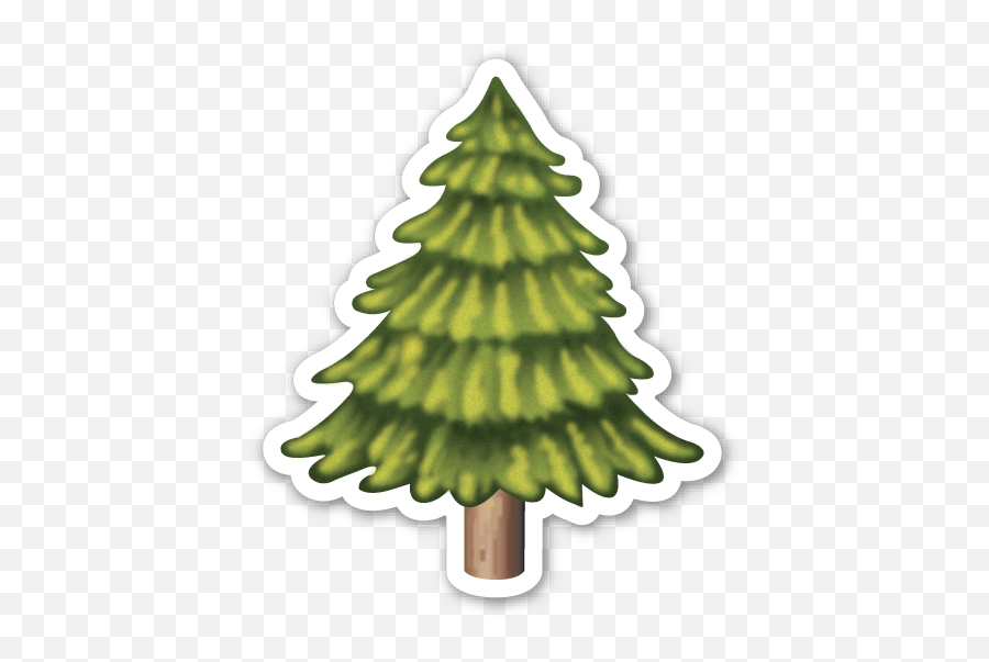 Evergreen Tree Adesivos Sticker Estampas Decoração De Natal - Emoji,Fall Leaf Emoji