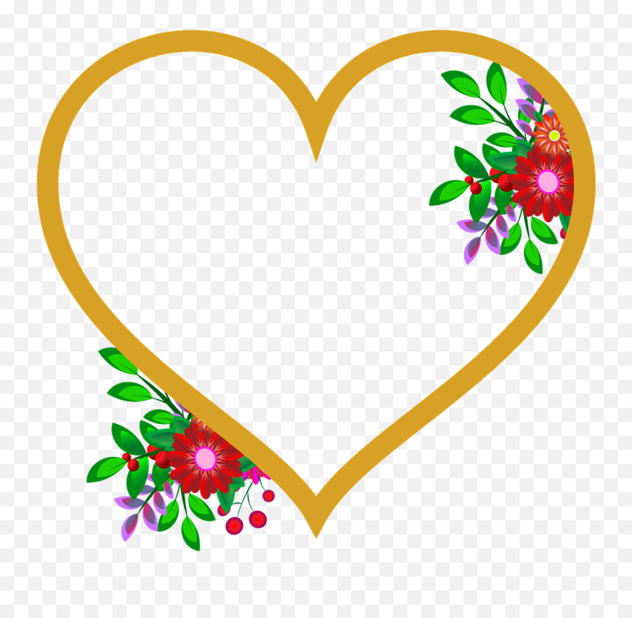 Photo Frame A Heart Flowers - Free Image On Pixabay Emoji,Emotions Chart Postcard