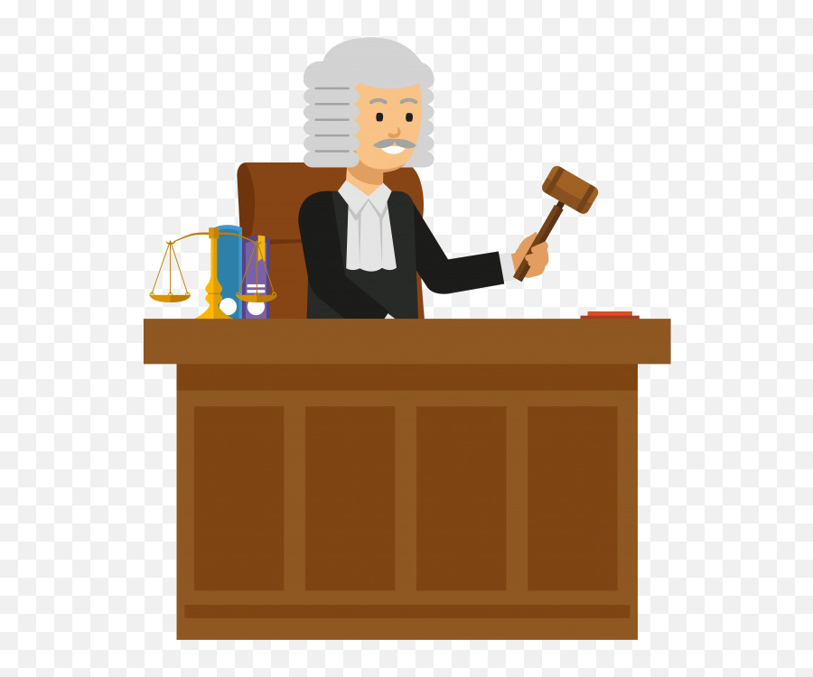 Male Judge Cartoon Transparent - Mallet Emoji,Judge Hammer Emoji