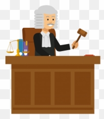 Male Judge Cartoon Transparent - Mallet Emoji,Judge Hammer Emoji