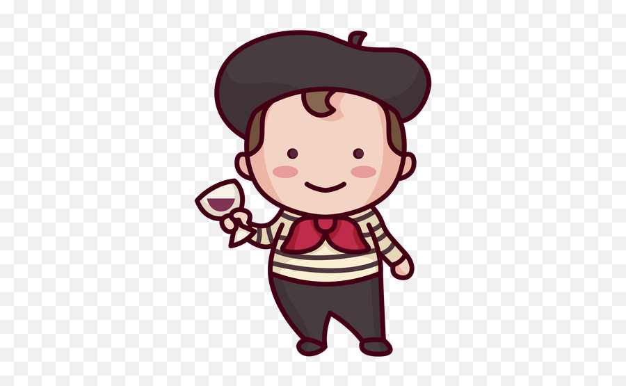 Cute French Character Transparent Png U0026 Svg Vector Emoji,Cute Animw Hug Emoji