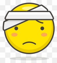 Face With Head - Transparent Head Bandage Emoji,Head Emoji