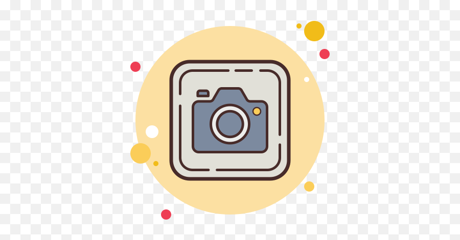 Camera Icon In Circle Bubbles Style Emoji,Camera Emoji With Characters