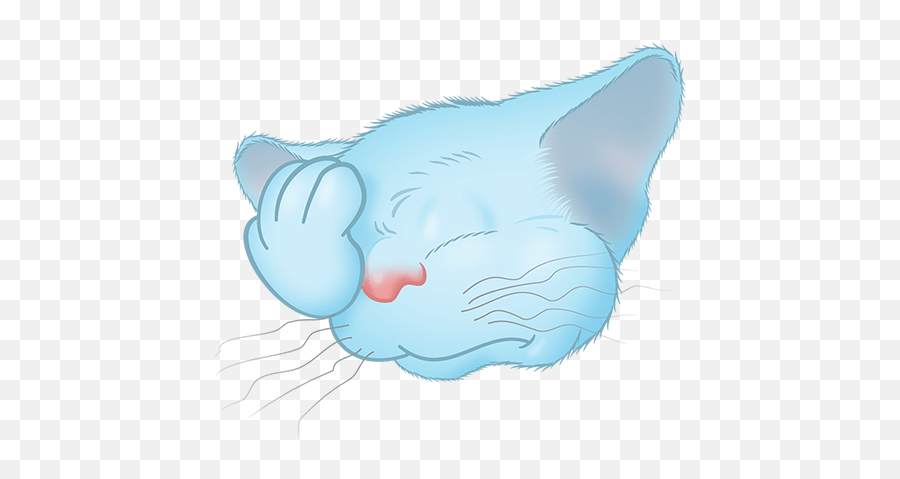 Blue Cat Emoji - Soft,Apple Cat Emoji
