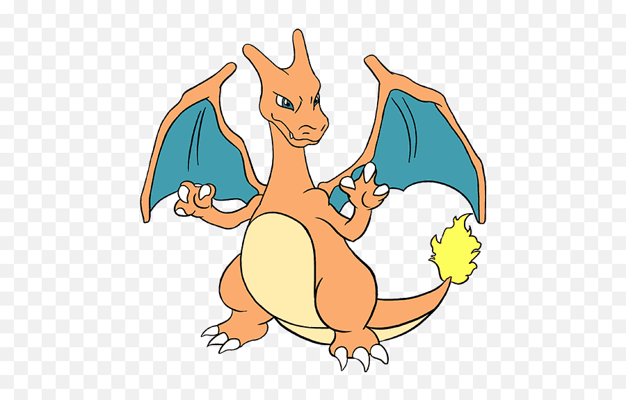 Pokemon Charizard Drawing Step By Step - Pokemon Charizard Emoji,Charizard Emoji