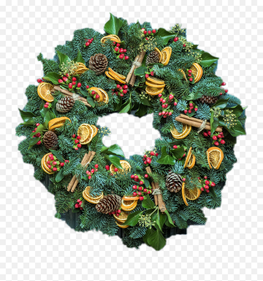 Sticker Christmas Holiday Sticker - Xmas Front Door Wreath Emoji,Holiday Wreath Emoji