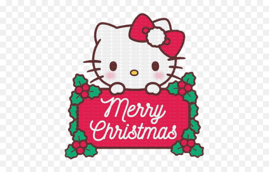 Hello Kitty Merry Christmas Noël Red Rouge - Picmix Girly Emoji,Hello Kitty Emoticon Stamp