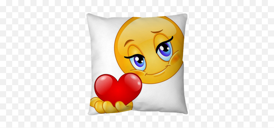 Emoticon Giving Heart Throw Pillow - Emoji Love,Throwing Hearts Emoticon