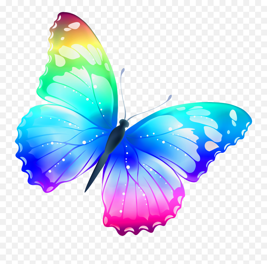 Scattered Pieces - Beautiful Rainbow Butterfly Emoji,Emotion Butterflies