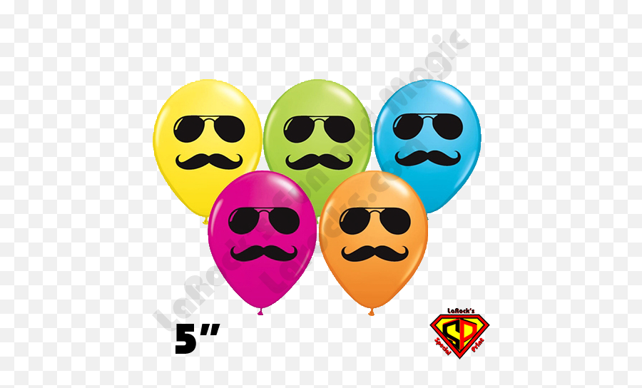 5 Inch Round Assortment Mr Cool Balloon Qualatex 100ct Emoji,Emerald Emoticon