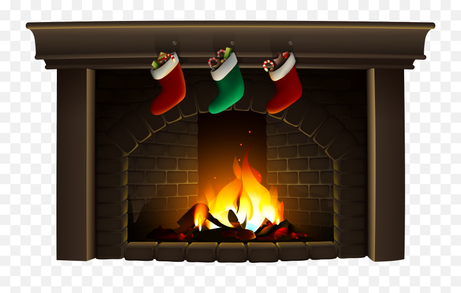 Christmas Fireplace Clip Art - Christmas Png Download 8000 Emoji,Japanese Emoticons Christmas