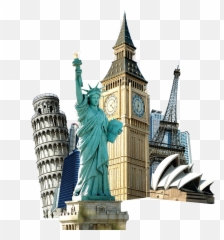 Big Ben Eiffel Tower Liberty Statue - Big Ben Emoji,Eiffel Tower Emoji Apple