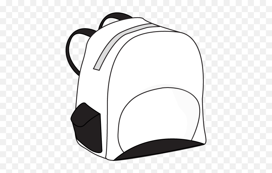 Black And White Backpack Clip Art Black - White Clipart Backpack Emoji,Black Emoji Backpack