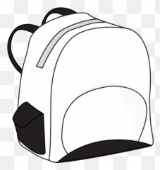 Black And White Backpack Clip Art Black - White Clipart Backpack Emoji,Black Emoji Backpack