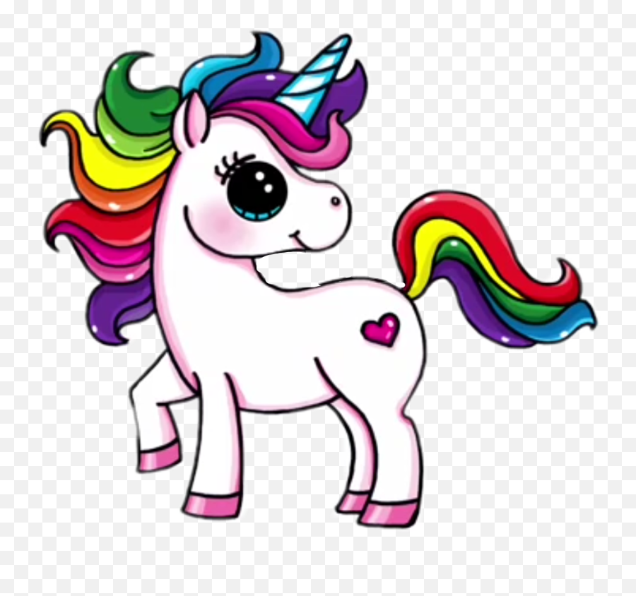 Dibujos Kawaii De Unicornios Clipart - Cute Unicorn Drawing Emoji,Dibujos Kawaii Emojis