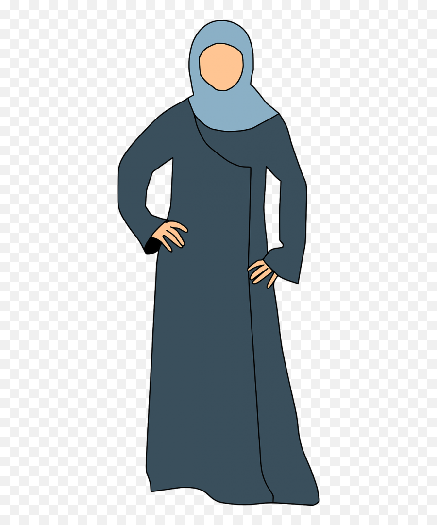 Hijab Carnival Girl Costume Public - Vektor Perempuan Berdiri Emoji,Muslim Emoticon\ Vector