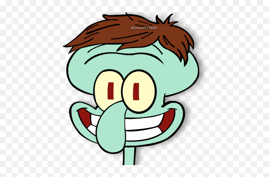 Calamardo - Reacciones Squidward Smile Emoji,Emoticon Ojos Llorososo