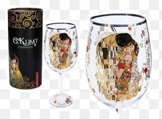 Carmani Cr - 8413501 215 Oz Wine Glasses Gustav Klimts The Kiss Inspired Wine Glass Set Ea Wine Glass Gustav Klimt Glass Emoji,Emoticon Champagne Glass