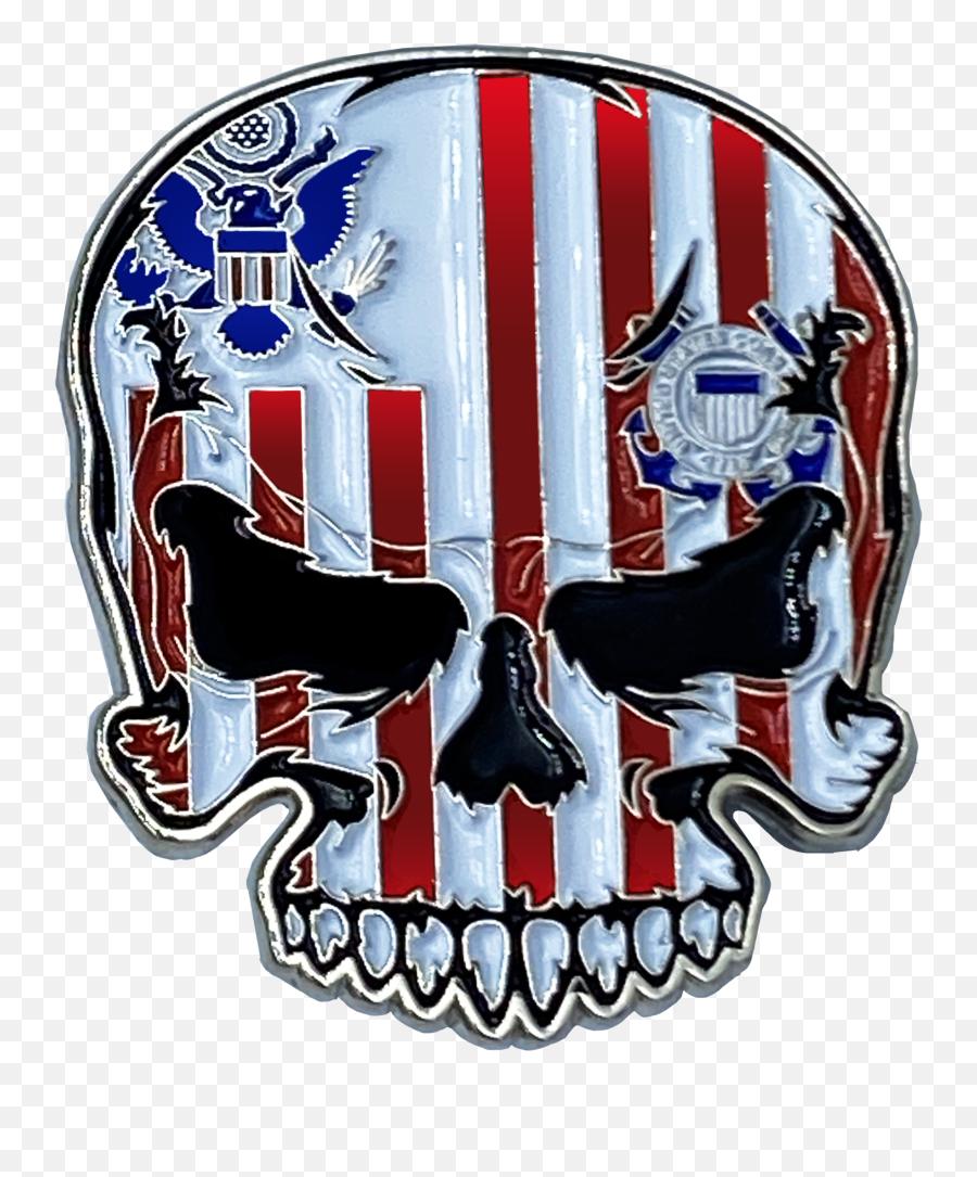 Tokyobacom El3 - 016 Us Coast Guard Flag Coastie Skull Pin Emoji,Skeleton Emoji Face Paint
