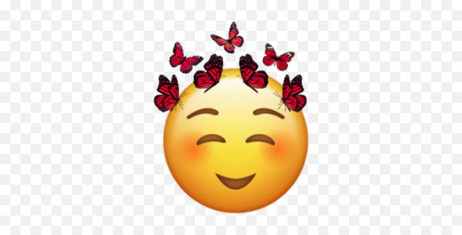 Freetoeditemoji Butterflies Emojicrown Crown Remixed - Happy,Bashful Emoji