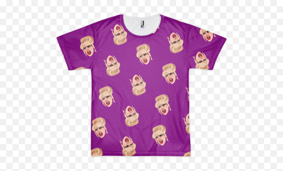 Ab Fab Patsy All Over T - Short Sleeve Emoji,Eggplant Emoji T Shirt