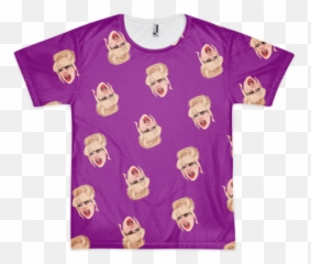 Ab Fab Patsy All Over T - Short Sleeve Emoji,Eggplant Emoji T Shirt