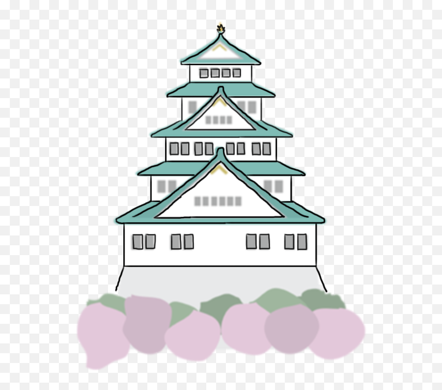 Japan Clipart Castle Japan Japan - Osaka Castle Drawing Easy Emoji,Japanese Dance Emoji