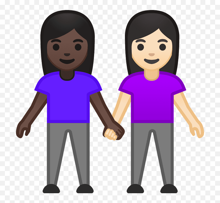 Women Holding Hands Emoji Clipart - Girls Holding Hands Emoji,Holding Hands Emoji