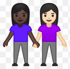 Women Holding Hands Emoji Clipart - Girls Holding Hands Emoji,Holding Hands Emoji