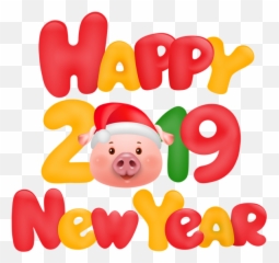 Happy New Year 2019 Pig Clip Art Image - Clip Art Emoji,Pig Emoji Wallpaper