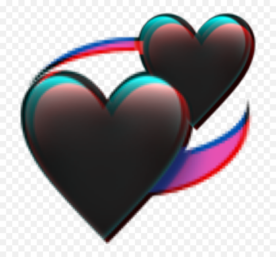 Heart Black Gitch Pink Emoji Iphone - Black Emoji Iphone Heart,Black Emoji Ios 7
