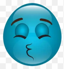 Blue Emoji Stickers For Whatsapp And - Happy,Blue Emoji