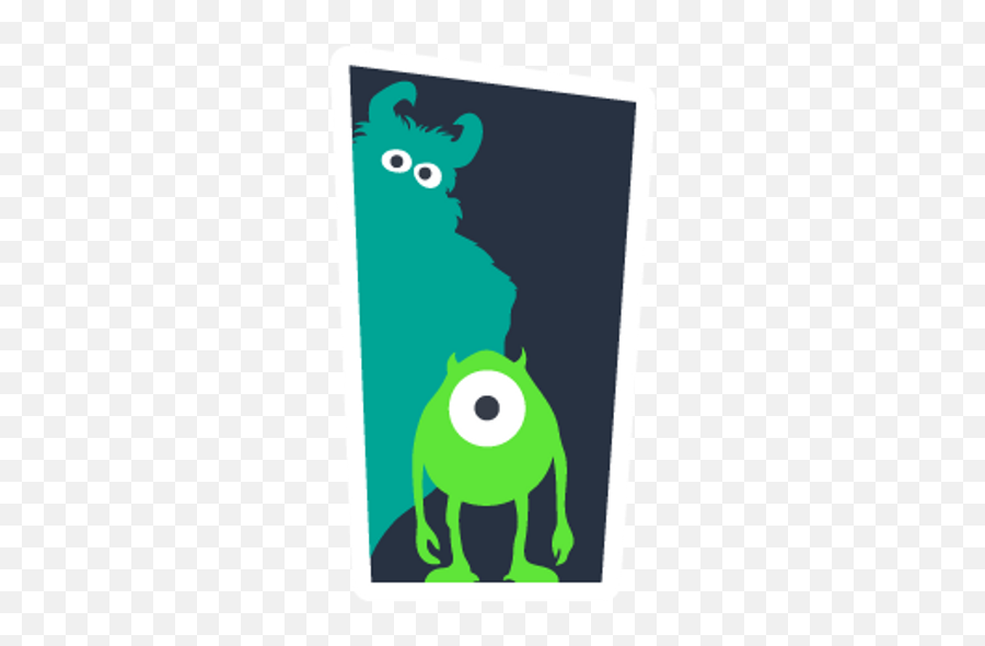 Monsters Inc Door Silhouettes - Sticker Emoji,Mike Wazowski Kawaii Emoticon