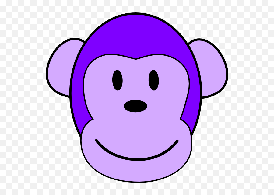 Monkey Face Clipart - Purple Monkey Clipart Transparent Emoji,Three Emoji Monkeys In Trees