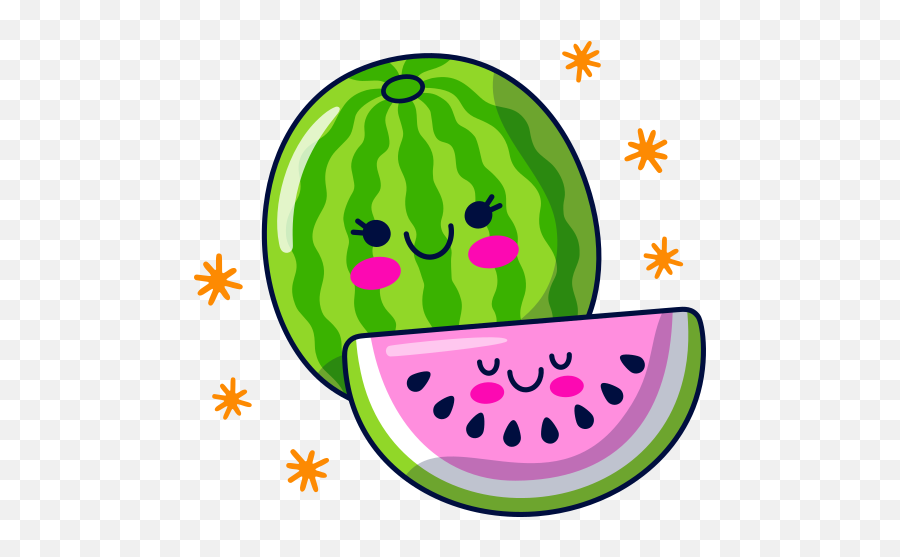 Watermelon Stickers - Free Food And Restaurant Stickers Girly Emoji,Emojis Watermelon Drawings