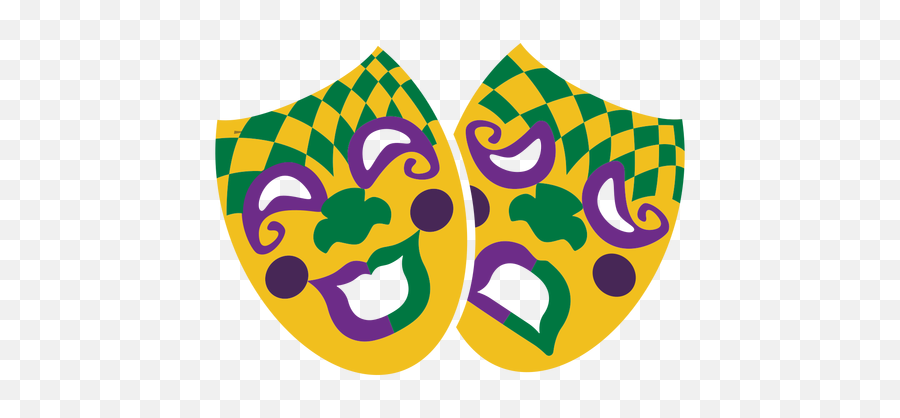 Mardigras Face Mask Happy And Sad Flat - Transparent Png Mardi Gras Mask Happy Sad Emoji,Face Mask Emoji