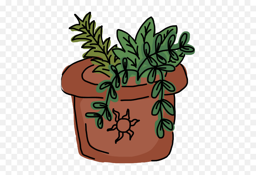 Aesthetic Plant Greenery Sun Vibe Cute - Flowerpot Emoji,Potted Plant Emoji