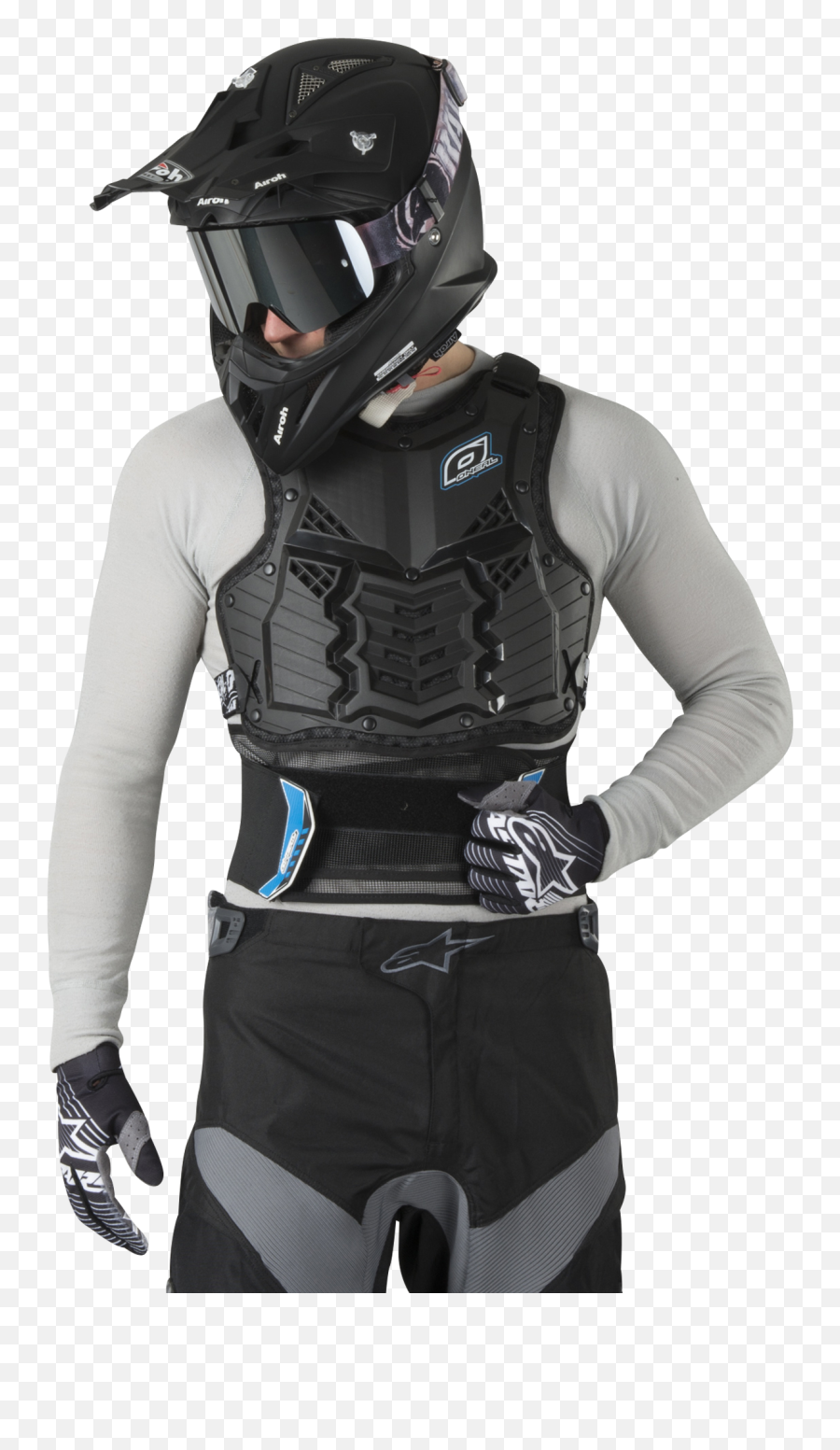 Ou0027neal Long Holeshot Chest Protector Blue - Holeshot Roost Guard Long Emoji,Bike Vest Emoji