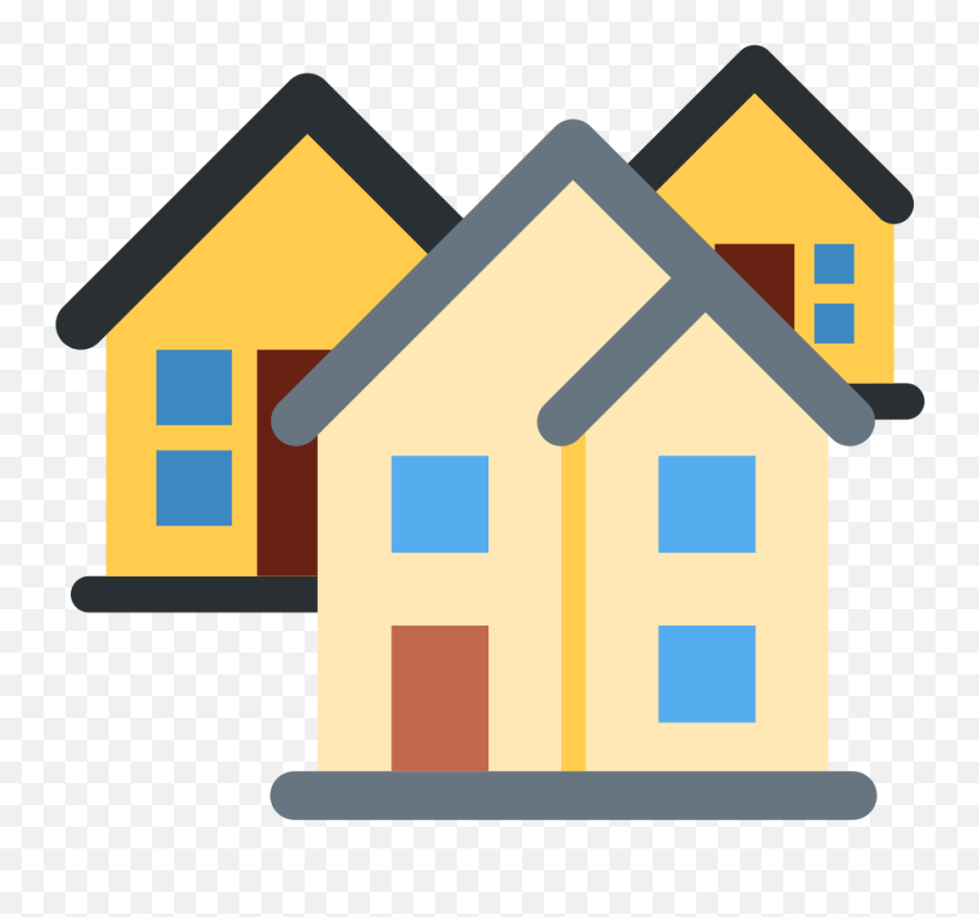 Houses Emoji Clipart - Homes Emoji,Transparent Emojis House